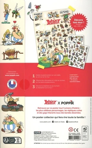 Astérix Poppik plakat z 45 naklejkami wielokrotnego użytku Astérix Poppik plakat z 45 naklejkami wielokrotnego użytku