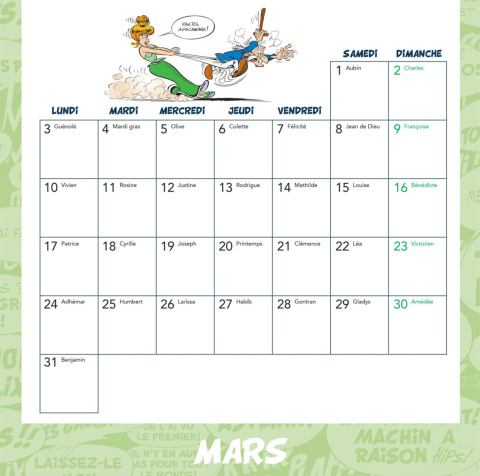 Calendrier Astérix 2025 Le village gaulois Calendrier Astérix 2025 Le village gaulois