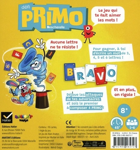 Défi Primo Bescherelle - Un jeu de lettres délirant pour toute la famille ! Défi Primo Bescherelle - Un jeu de lettres délirant pour toute la famille !